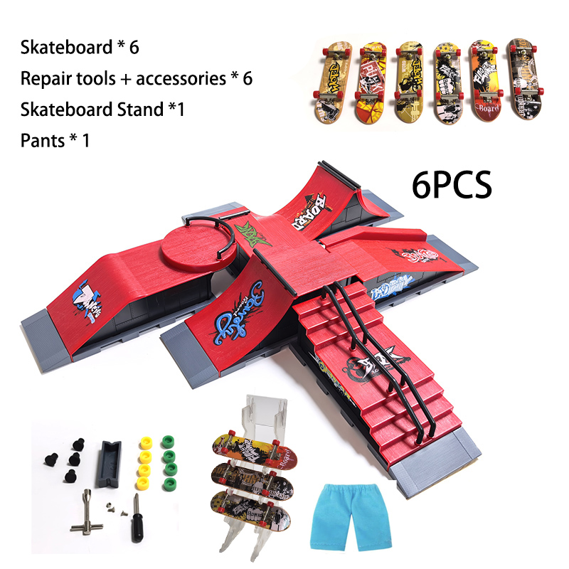 Tech Deck Accessories - DIY Finger Skatepark 6-in-1 Set Professional